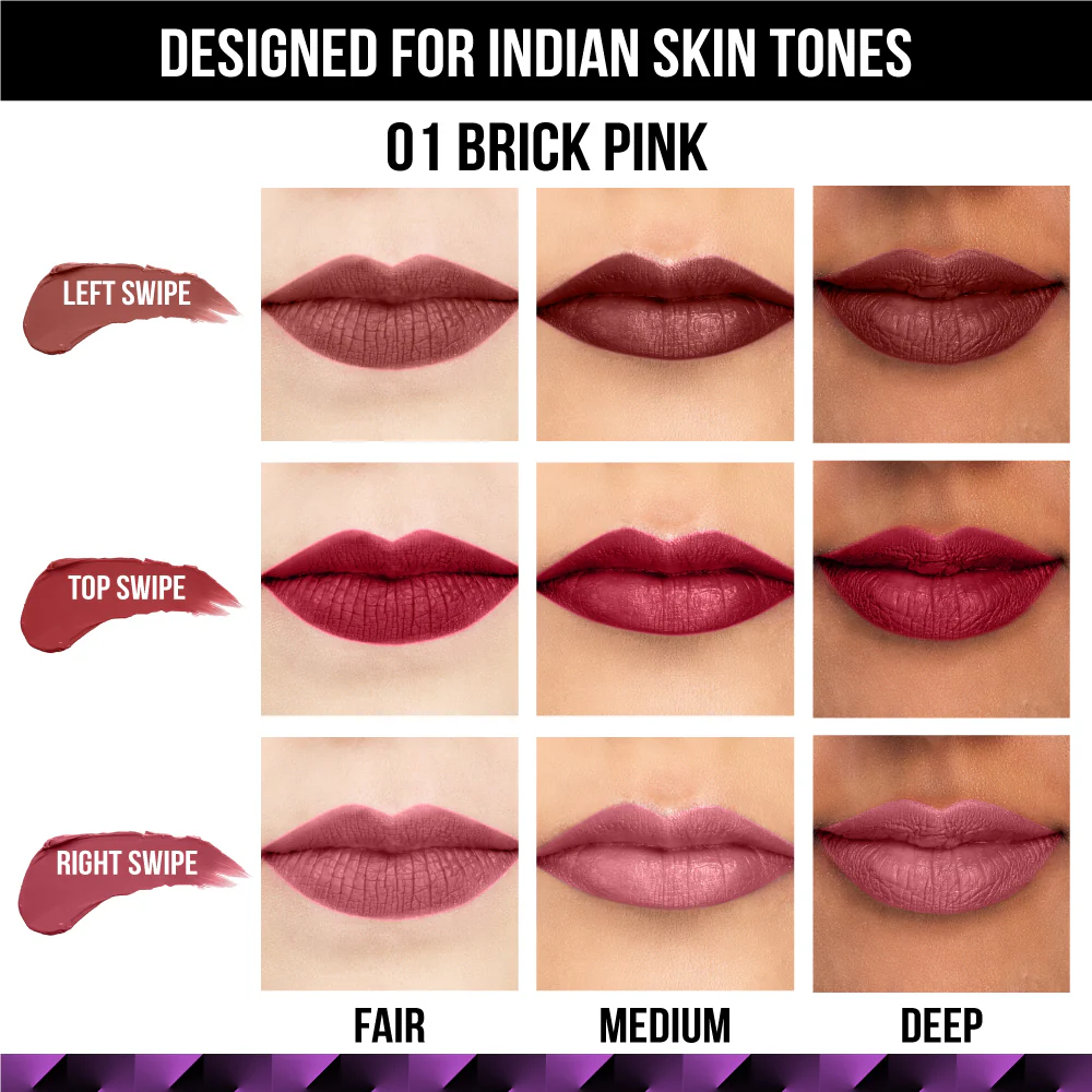 Love Tri-Angle 3 In 1 Lipstick - 01 Brick Pink - Image 4