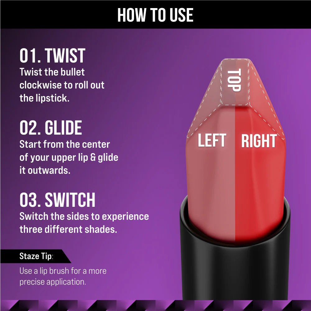 Love Tri-Angle 3 In 1 Lipstick - 02 Scarlet Whisper - Image 7