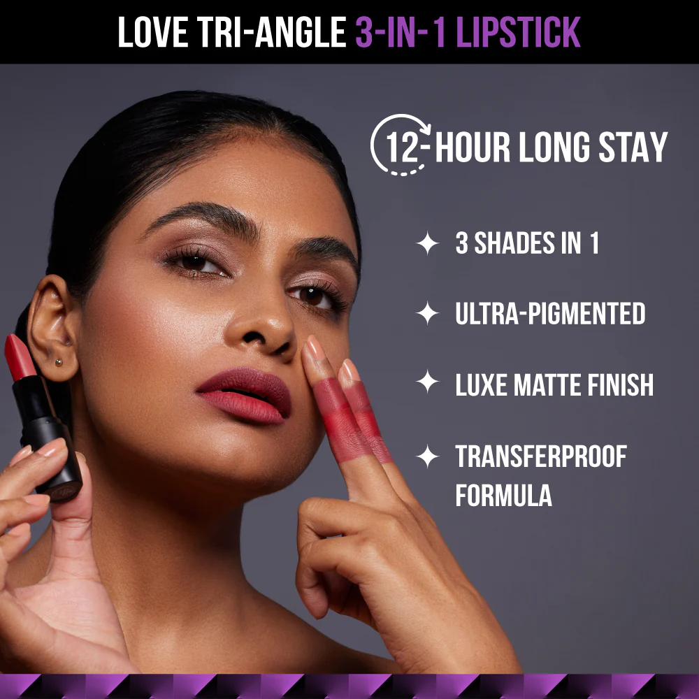 Love Tri-Angle 3 In 1 Lipstick - 03 Caramel Rose - Image 3