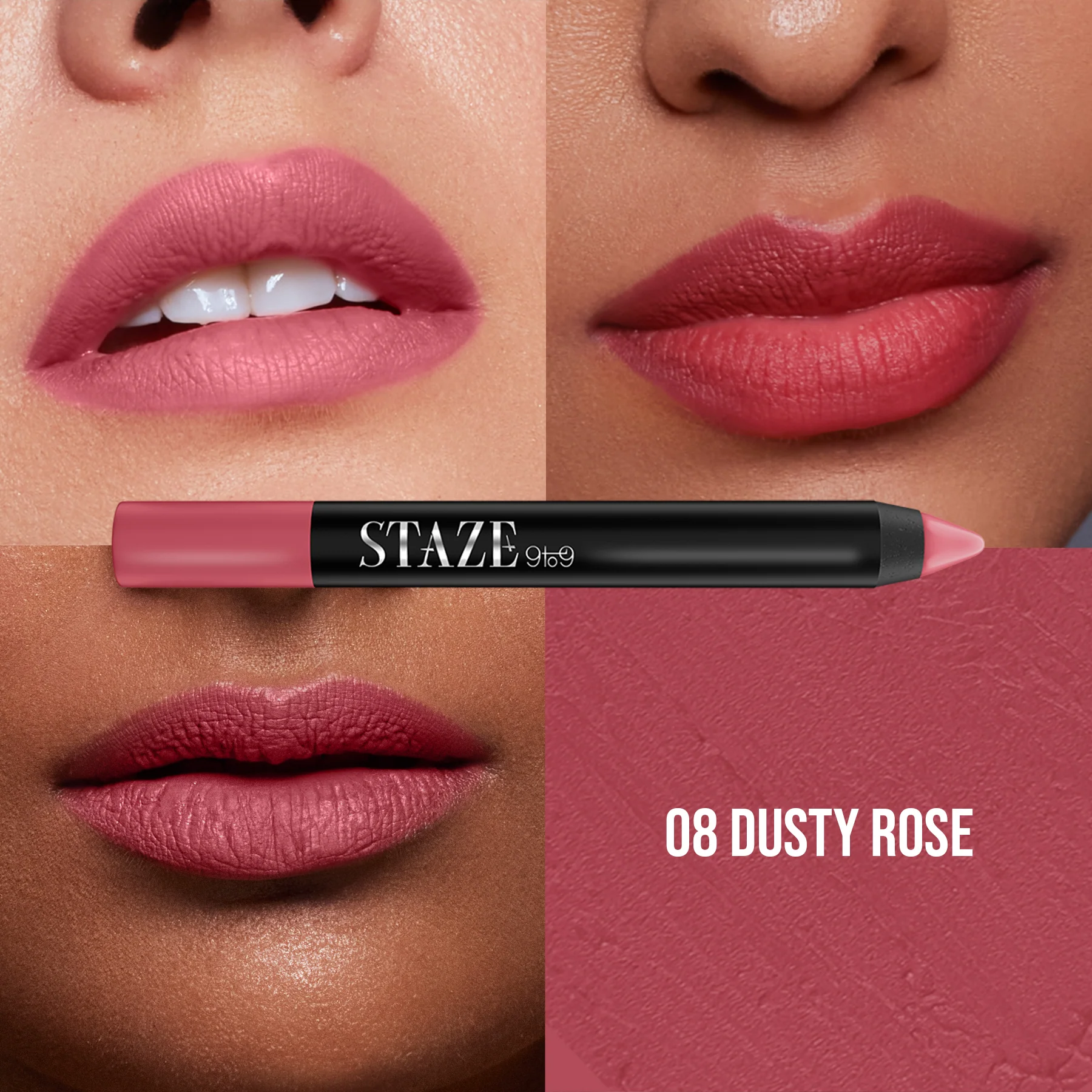 Pout On Lip Crayon - 08 Dusty Rose - Image 2