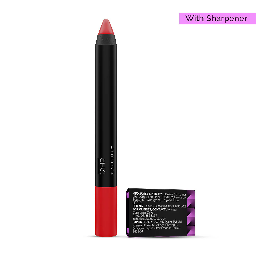 Pout On Lip Crayon 11 Red Hot Baby with Sharpener - Image 7
