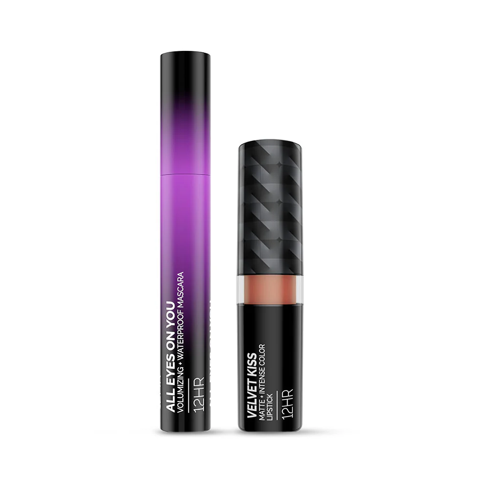 Velvet Kiss Bullet Lipstick 03 Brown Spice with Mascara - Image 9