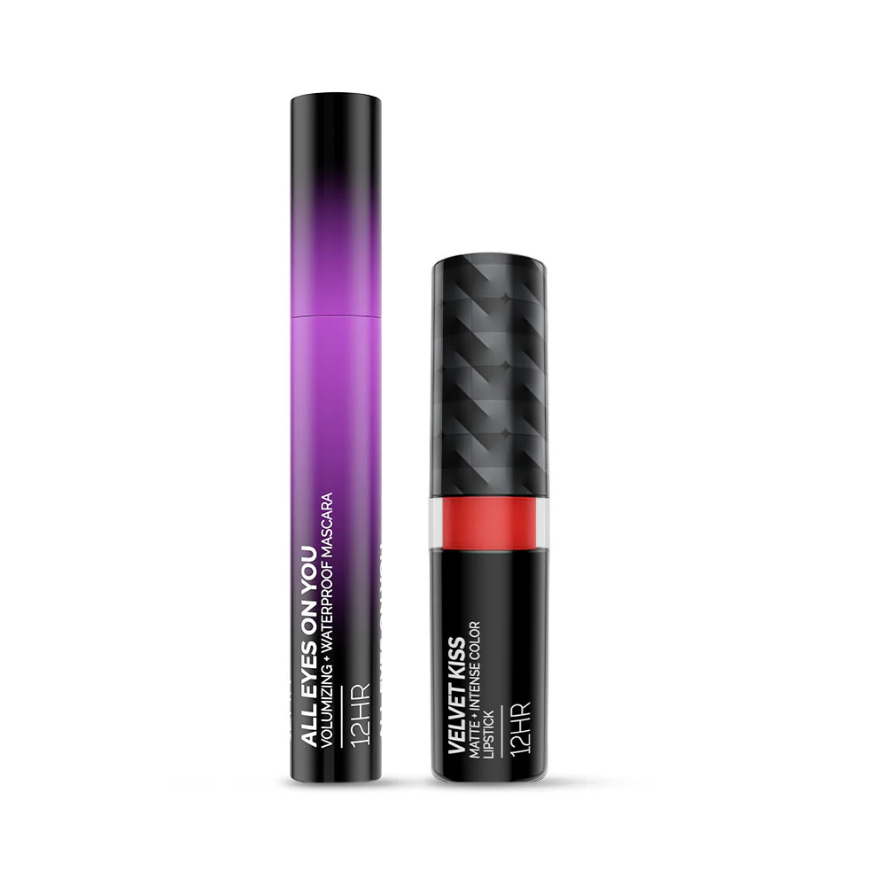 Velvet Kiss Bullet Lipstick 04 Red Set Go with Mascara - Image 9