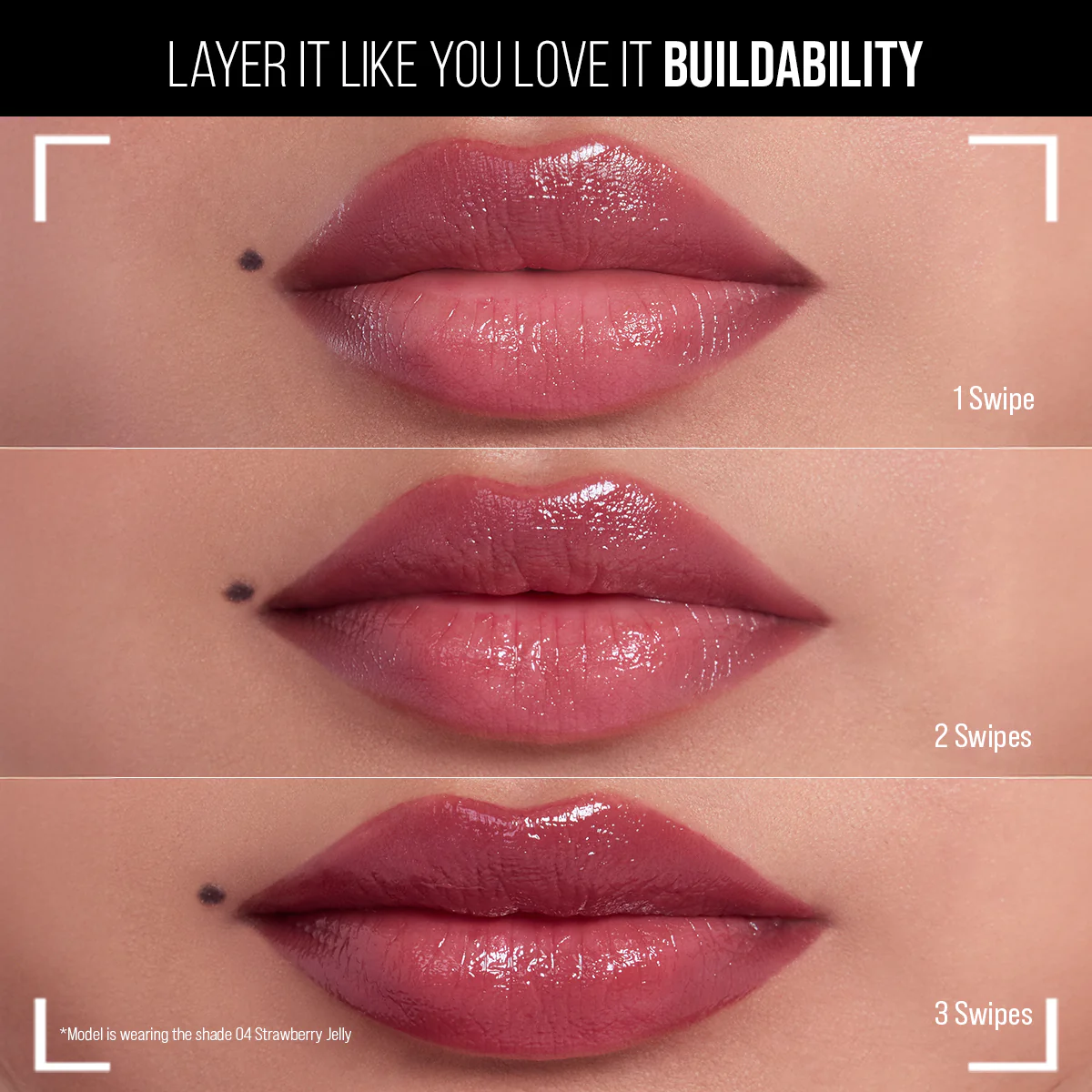Y.U.M.M.Y Lip Gloss Balm - 04 Strawberry Jelly - Image 5
